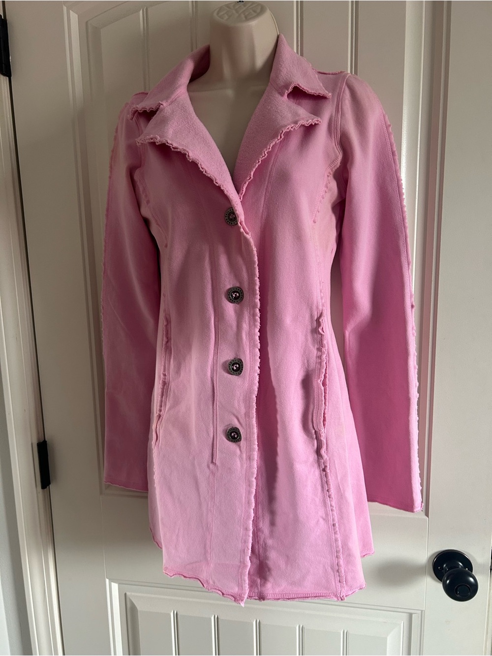 NEW Hard Tail Tailored Pink Button-Front Women's Blazer Coat Sz S